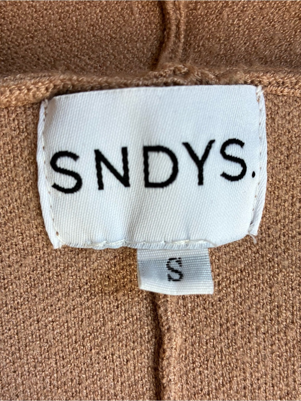 SNDYS × Revolve Long Cardigan Sz S
Tan Tia Knit Open Front Duster Pockets - Picture 7 of 9